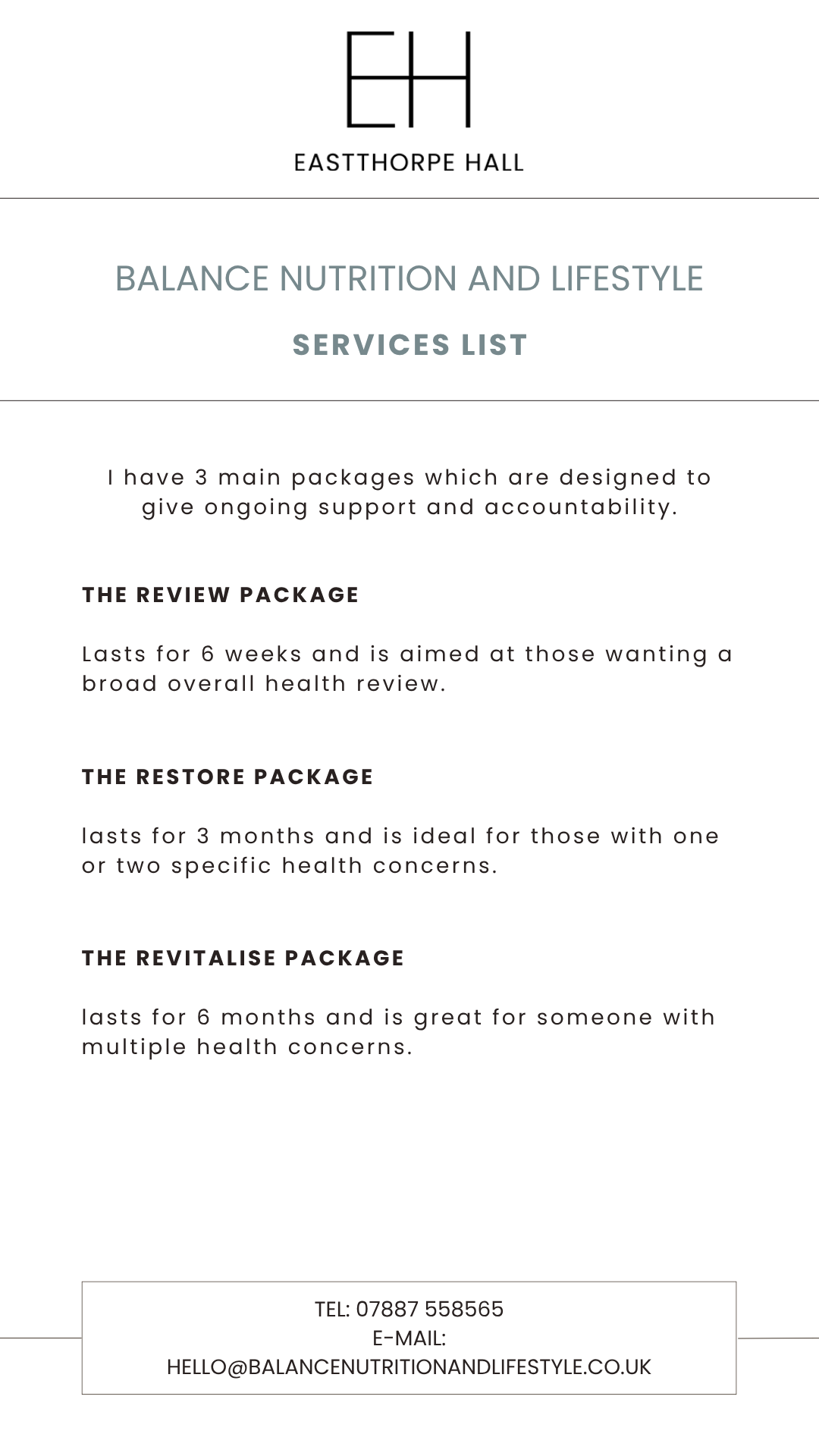 Balance Nutrition and Lifestyle